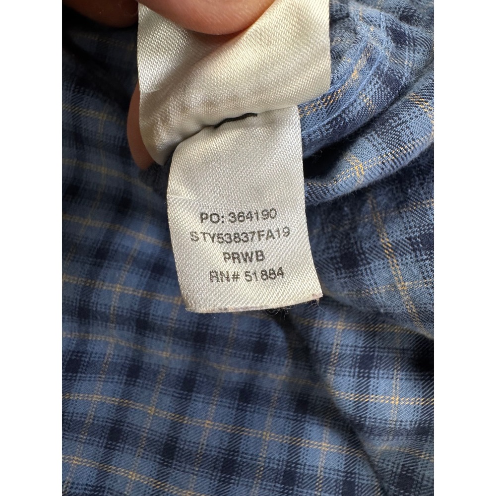 Patagonia Organic Cotton‎ Plaid Button Down Shirt Mens Large Blue 53837 FA19 - Picture 6 of 9